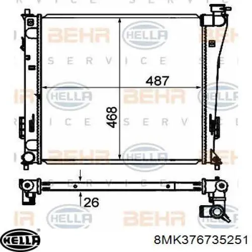 253103Z250 Hyundai/Kia radiador