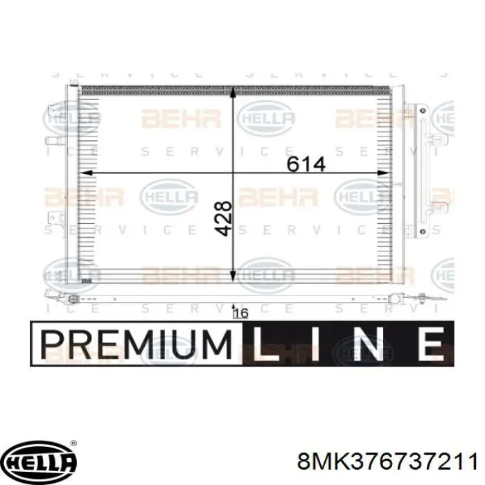 8MK376737211 HELLA radiador refrigeración del motor