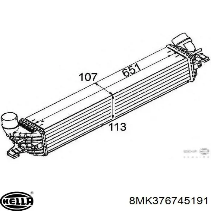 8MK376745191 HELLA radiador refrigeración del motor