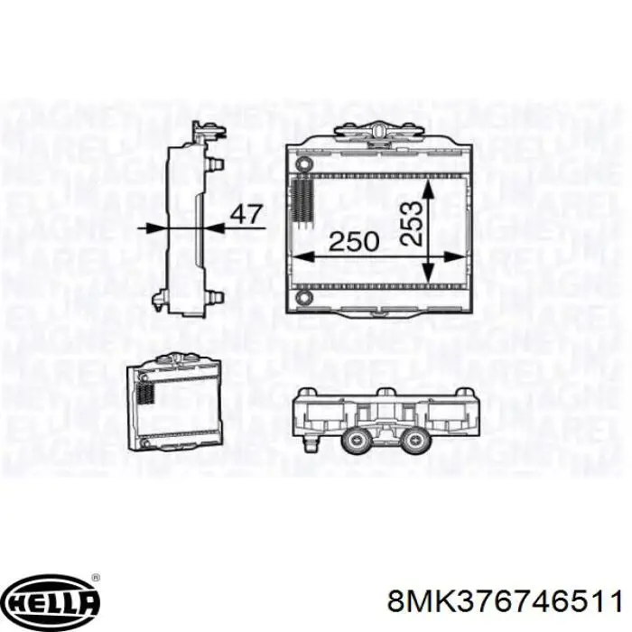 60873 Nissens Radiador de refrigeración del motor derecho