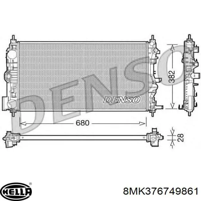 Radiador 13336889 General Motors