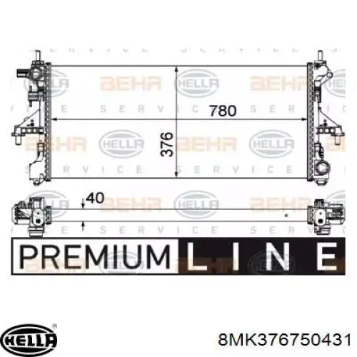 Radiador 8MK376750431 HELLA