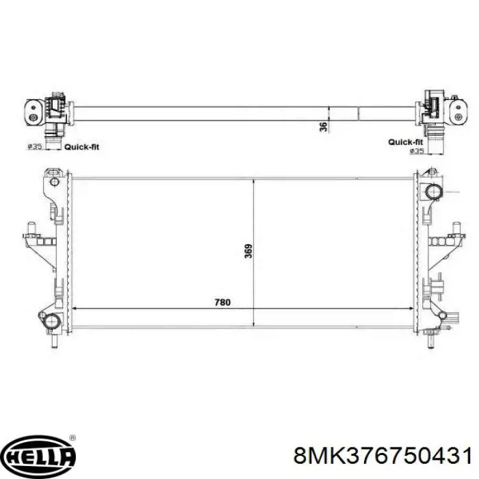 Água radiador HELLA 8MK376750431 precio, desde 173,03 EUR