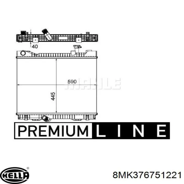 DRM23119 Denso radiador refrigeración del motor