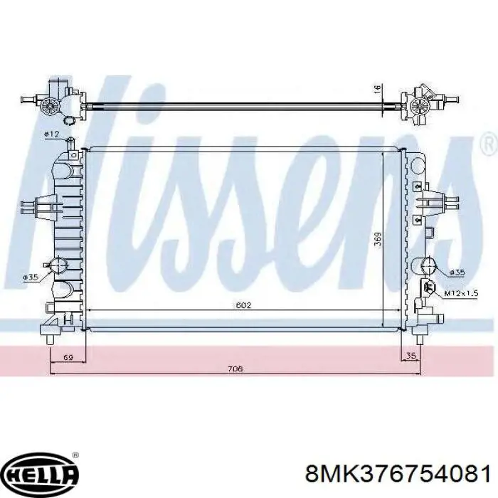 Radiador de água Opel 13170110