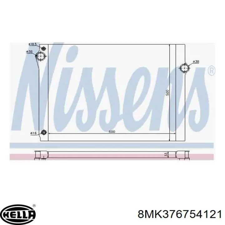 8MK376754121 HELLA radiador refrigeración del motor