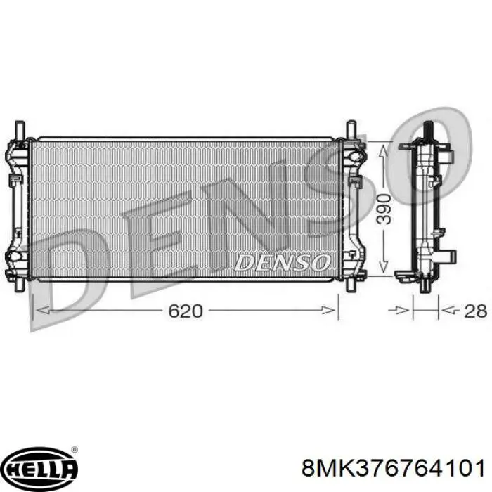 8MK 376 764-101 HELLA radiador refrigeración del motor