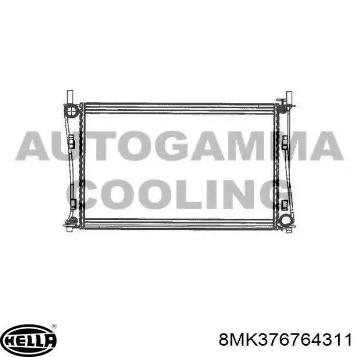 Radiador de água HELLA 8MK376764311
