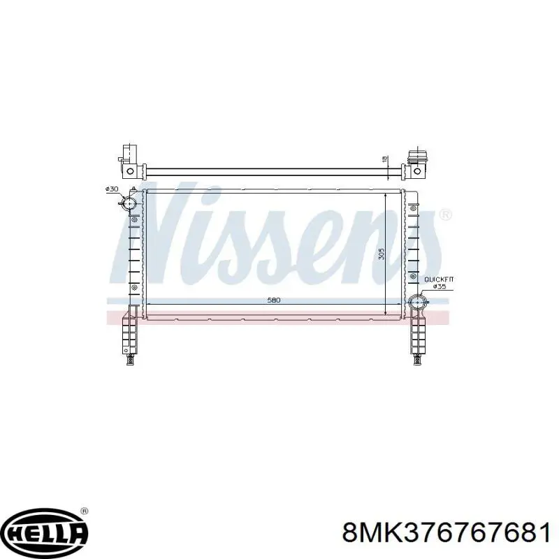 8MK376767681 HELLA radiador refrigeración del motor