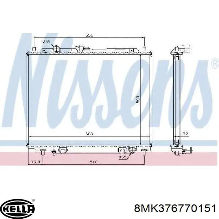 Água radiador Mitsubishi MB890954 precio, desde 161,18 EUR