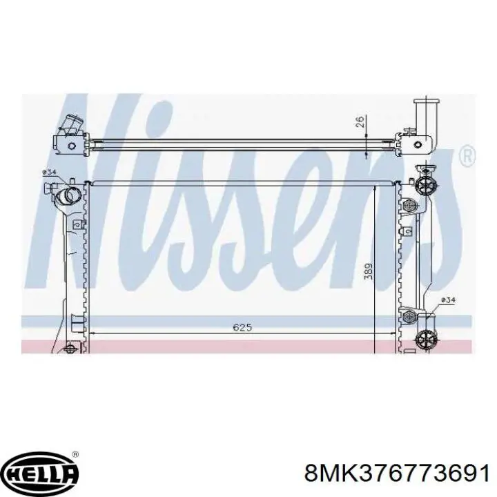 8MK376773691 HELLA radiador refrigeración del motor