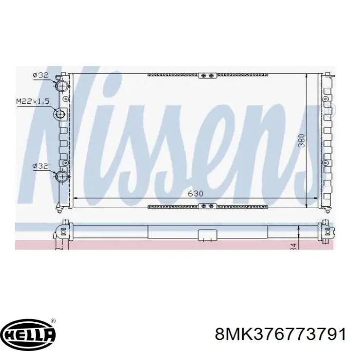 6K0121253AS Market (OEM) radiador refrigeración del motor