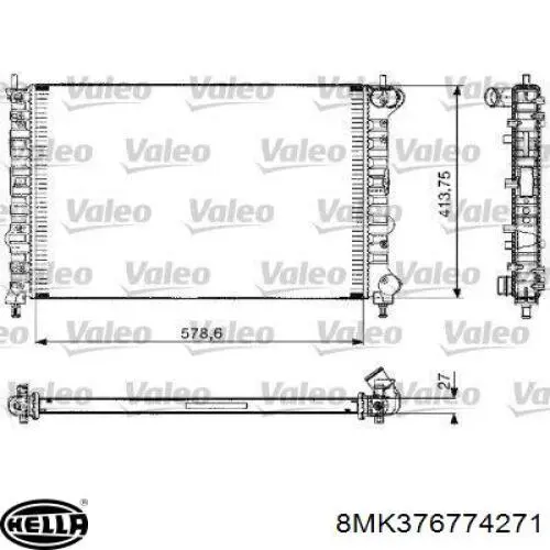 8MK376774271 HELLA radiador