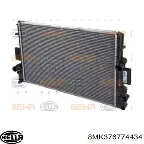 8MK376774434 HELLA radiador refrigeración del motor