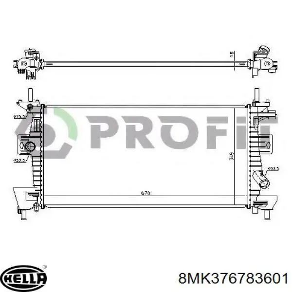 Radiador de água Ford CV6Z8005ACP