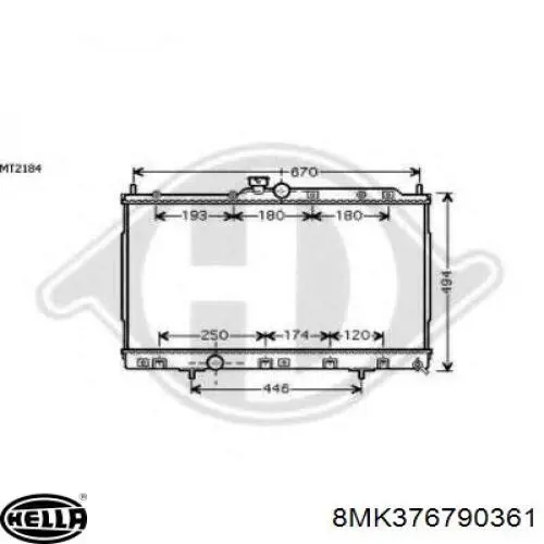 Radiador MN156535 Mitsubishi