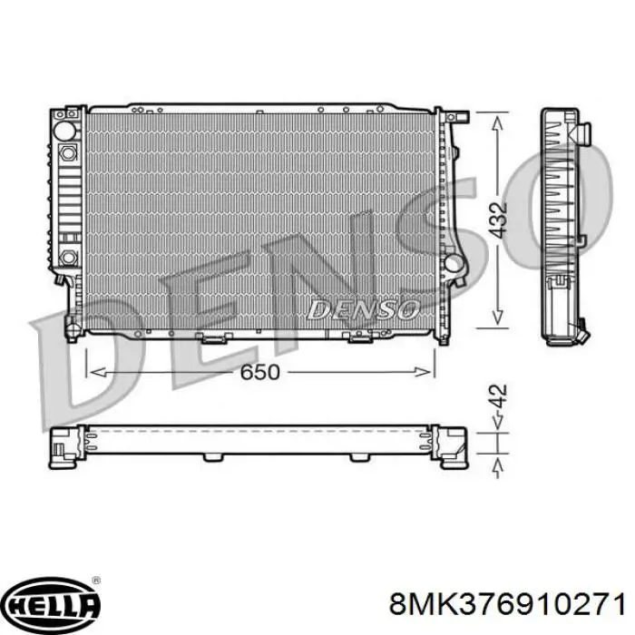 8MK376910271 HELLA radiador refrigeración del motor