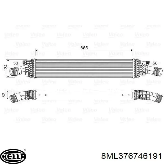 Radiador de aire de admisión HELLA 8ML376746191 precio, desde 75,21 EUR
