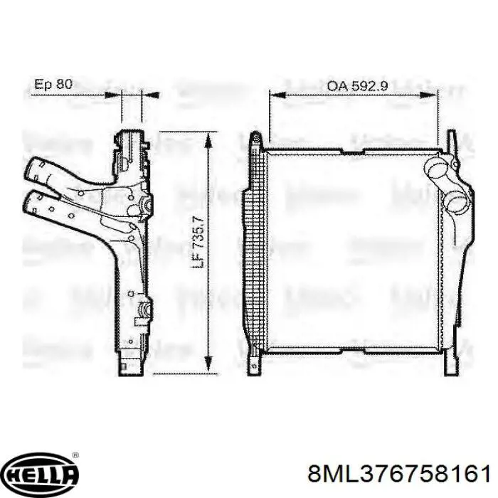 97069 Nissens Radiador de intercooler