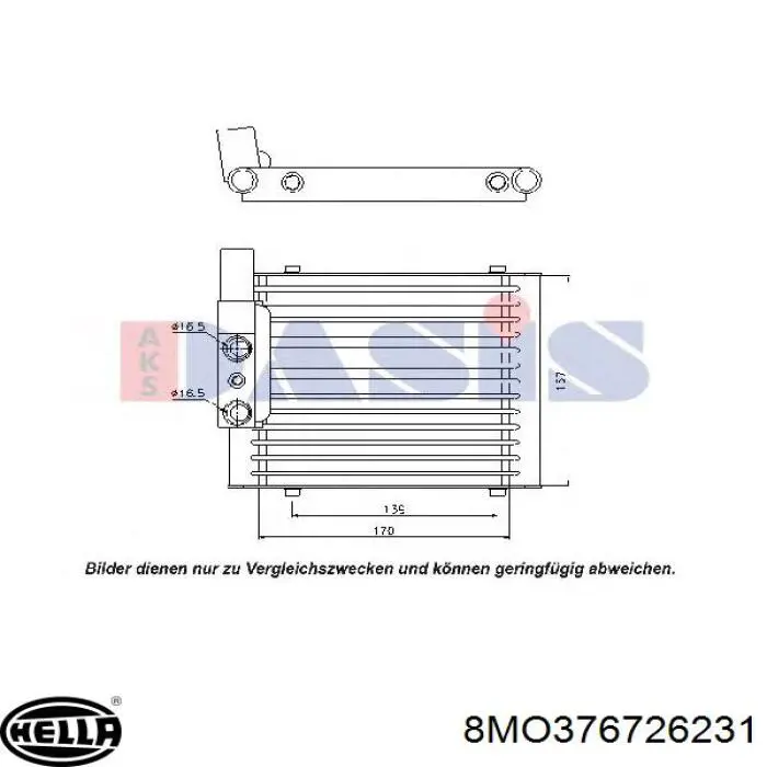 Radiador de refrigeración de la transmisión 8MO376726231 HELLA