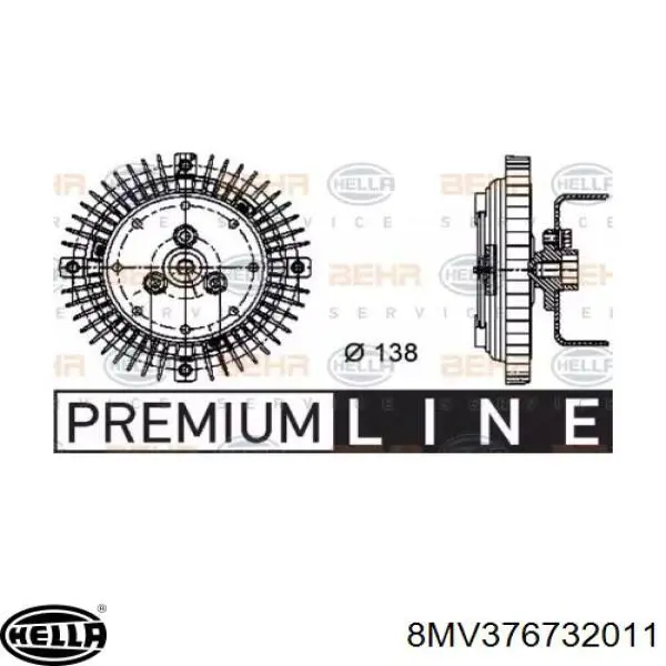 Embrague viscoso de ventilador 8MV376732011 HELLA