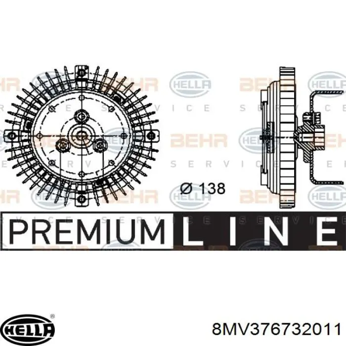 8MV376732011 HELLA Embrague viscoso