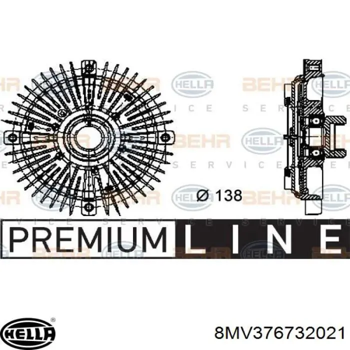 Embrague del ventilador HELLA 8MV376732021