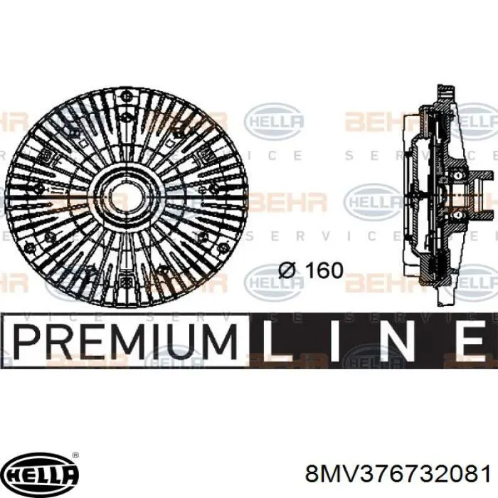 8MV376732081 HELLA embrague, ventilador del radiador