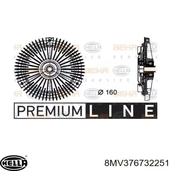 Embrague viscoso de ventilador 8MV376732251 HELLA
