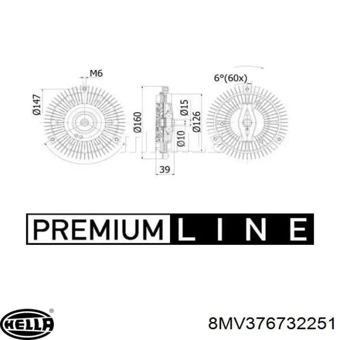 Embrague del ventilador HELLA 8MV376732251