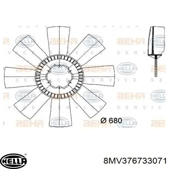 8MV376733071 HELLA embrague, ventilador del radiador