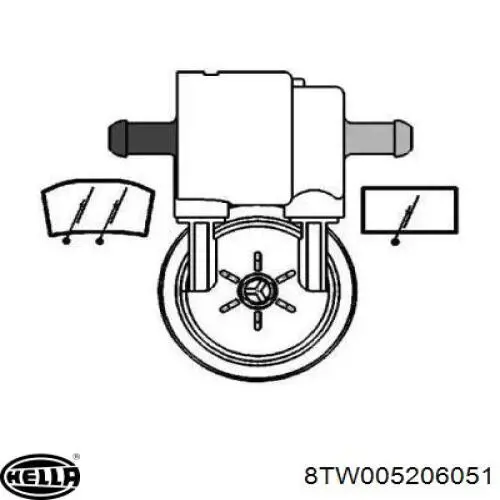 Bomba de agua limpiaparabrisas, delantera 8TW005206051 HELLA