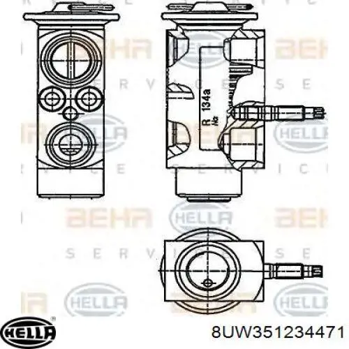 Válvula TRV del aire acondicionado 7H0820712 VAG