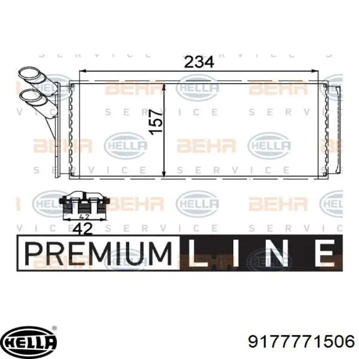 9177771506 HELLA radiador de calefacción