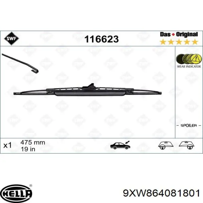 Juego de escobillas de luna delantera, 2 piezas Opel Vectra C GTS 