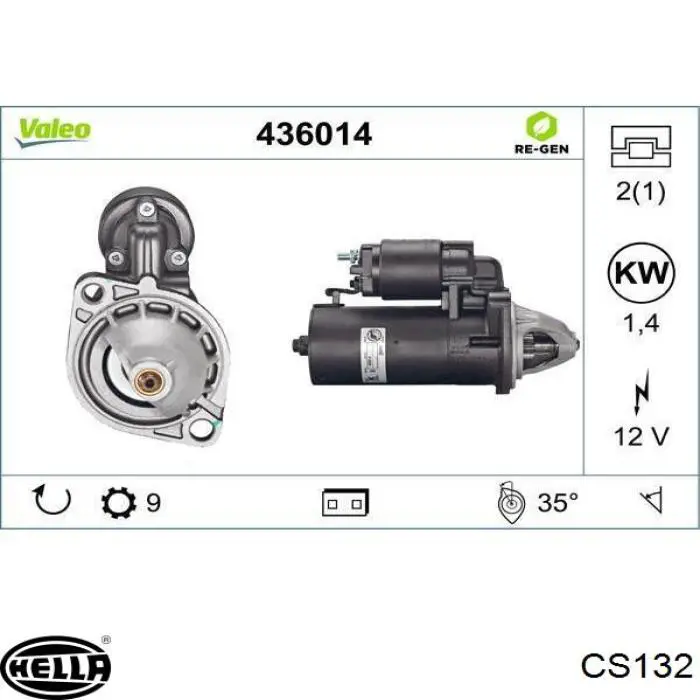 CS132 HELLA motor de arranque