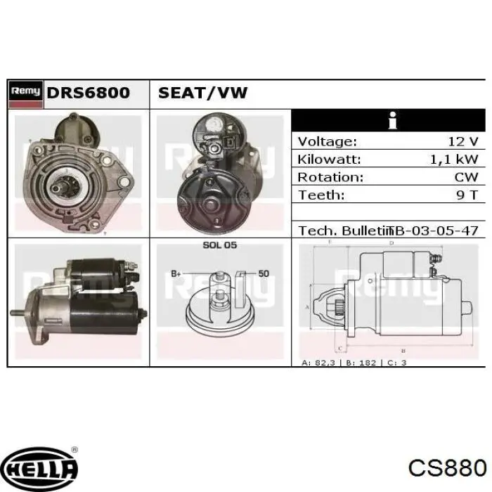 Burro de arranque  HELLA CS880 precio, desde 130,11 EUR