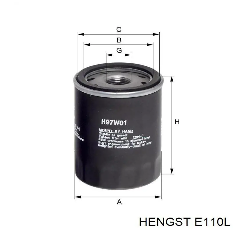 E110L Hengst filtro de aire