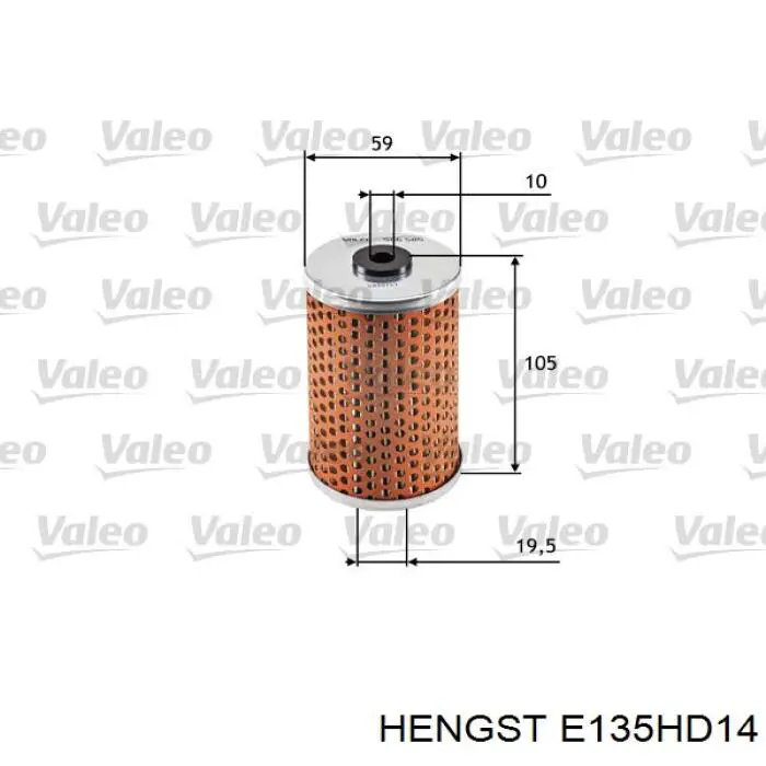 E135HD14 Hengst filtro de aceite