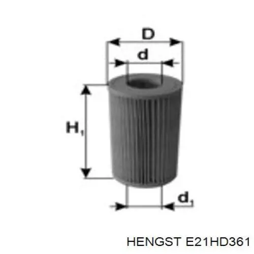 E21H D361 Hengst filtro de aceite