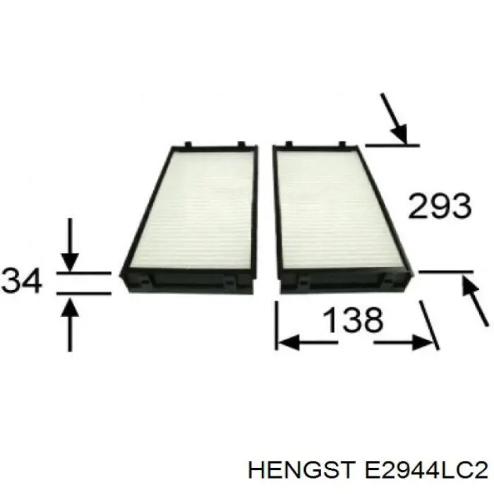 Filtro de habitáculo E2944LC2 Hengst