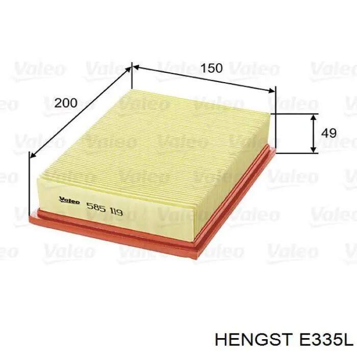 E335L Hengst filtro de aire