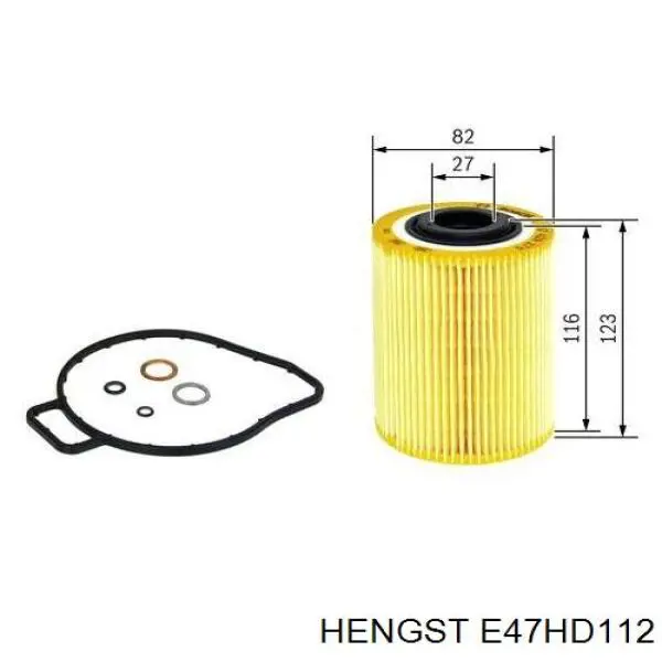 E47HD112 Hengst filtro de aceite