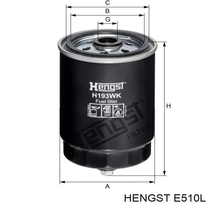 E510L Hengst filtro de aire