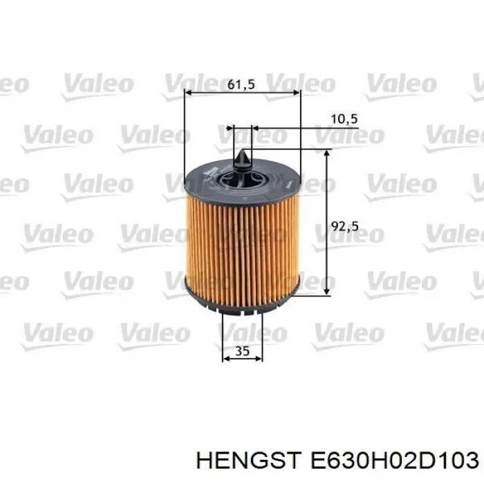 E630H02 D103 Hengst filtro de aceite