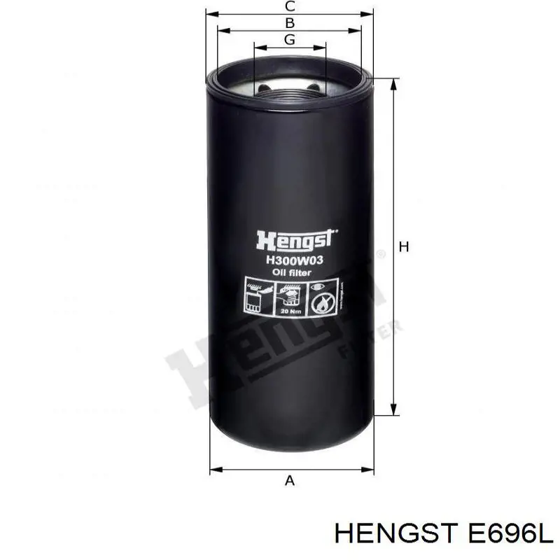 Filtro de aire E696L Hengst