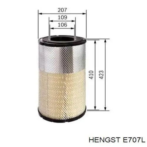 E707L Hengst filtro de aire