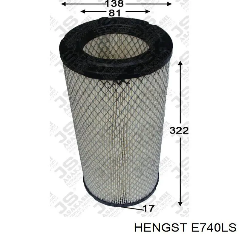 E740LS Hengst filtro de aire