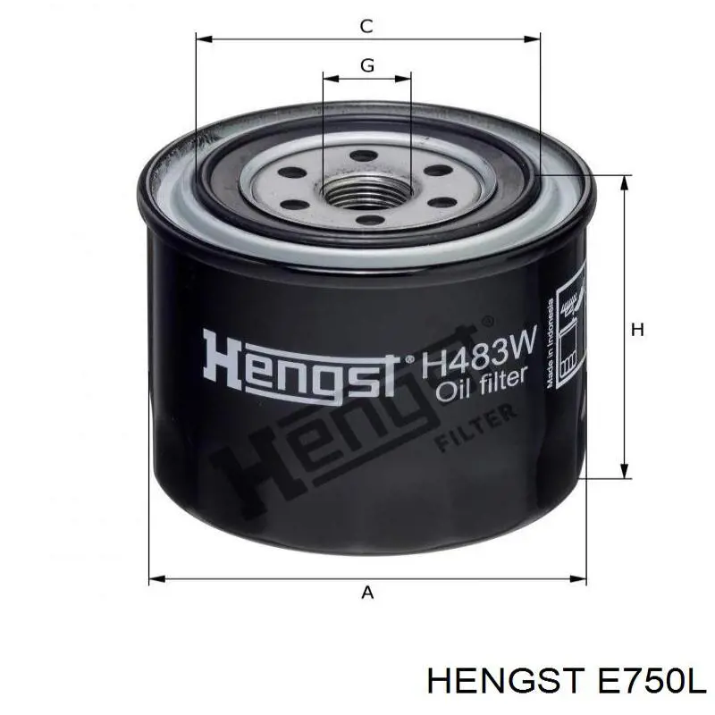 Filtro aire Hengst E750L