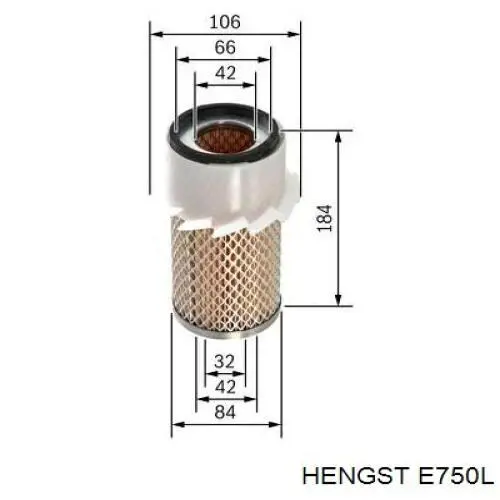E750L Hengst Filtro de aire de motor